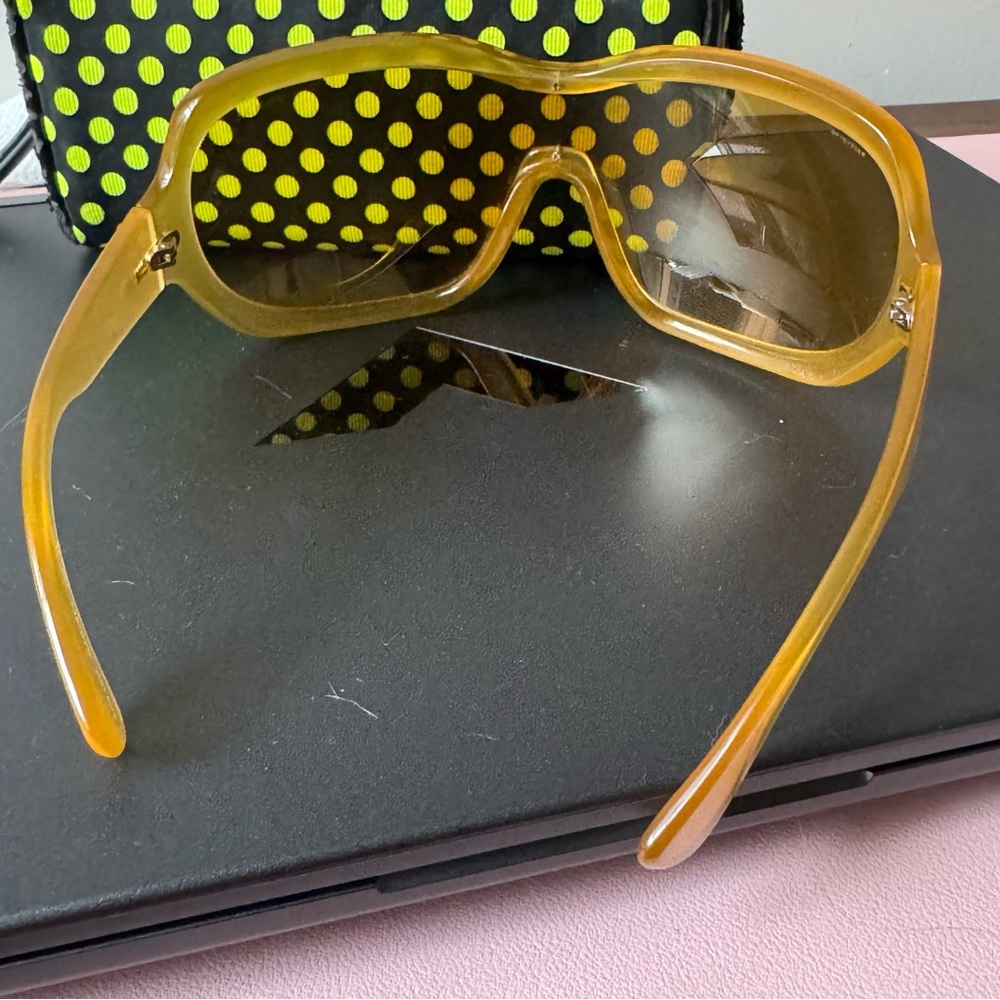 Prada Oversized Amber Shield Sunglasses SPR180 - Picture 7 of 13